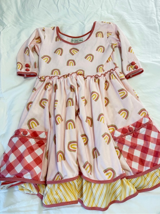 Be Girl Other - Be Girl Clothing Girls 7T Rainbow Dress Pink Boutique Twirl Dress